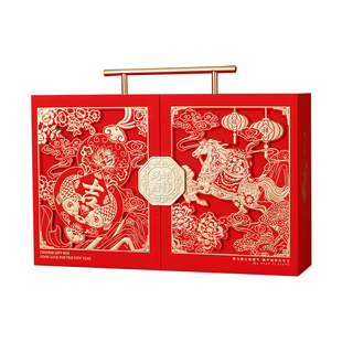 2026马年专版对联定制LOGO高档绒布背胶丝绸春联烫金新年高端礼盒