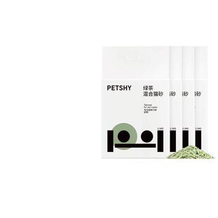 PETSHY百宠千爱 巨人猫砂绿茶混合猫砂豆腐除臭砂吸水2.5kg*4包