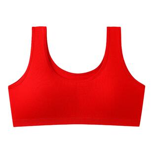 儿童内衣发育期初中生学生小学生女孩背心女童本命年红色纯棉抹胸