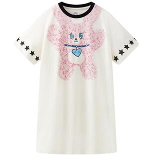 清仓MQD童装女童连衣裙2025夏季甜美小兔子可爱宽松儿童T恤裙子