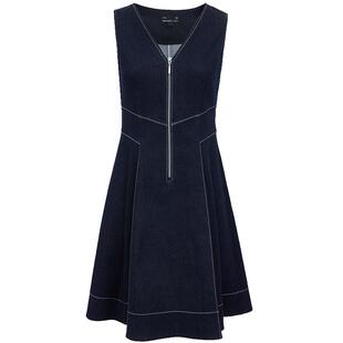Vero Moda连衣裙夏季含棉V领A字明线设计中裙325242012