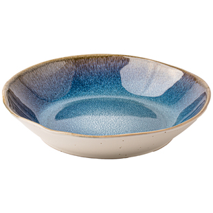 悠瓷 欧式复古9英寸不规则陶瓷深盘轻奢感餐厅沙拉盘大号敞口菜盘