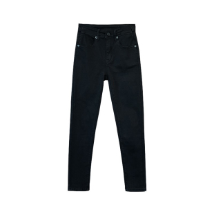 “筷子腿”超显腿长加绒铅笔牛仔裤女冬黑色收腰弹力修身小脚裤子