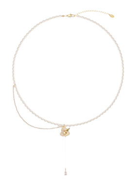 AJIDOU阿吉豆项链女时尚优雅花卉珍珠专柜同款颈链锁骨链