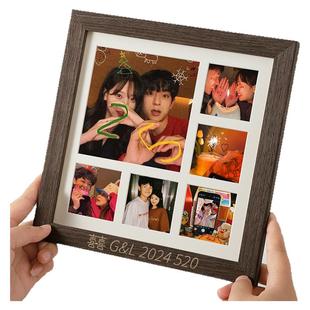 情侣合照六宫格相框洗婚纱照片定制diy打印恋爱结婚纪念摆台定制