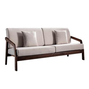 北欧全实木组合沙发北美黑胡桃木现代简约轻奢小户型家用客厅家具