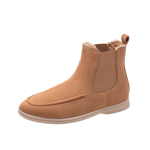 OZZEG2025新款雪地靴女秋冬加绒保暖切尔西靴皮毛一体短靴马丁靴