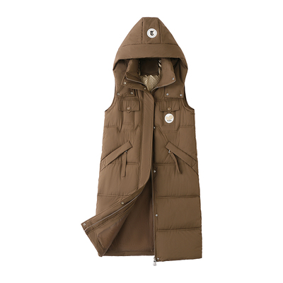 羽绒棉马甲女中长款过膝宽松外穿