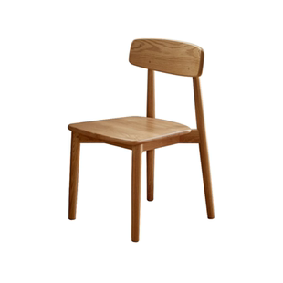 源氏木语加兰实木餐椅现代简约餐厅橡木靠背椅家用木椅子休闲座椅