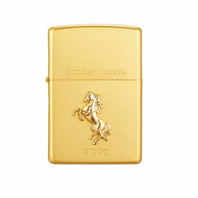 zippo打火机正品生肖马福运金马