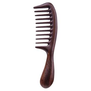 小李子黑檀梳子木梳子宽齿梳头皮按摩女士专用经络大家用卷发檀木