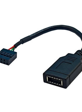 主板USB2.0转TYPE-C转接线前置面板usb9针转TYPE-E/USB母转换线