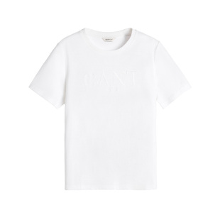 【100%棉】GANT/甘特26春夏女士休闲圆领短袖T恤刺绣简约百搭上衣