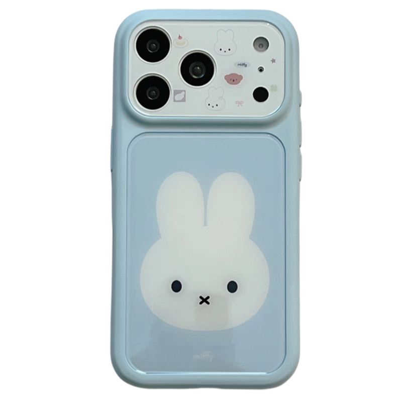 韩系ins风可爱小兔手机壳适用IPhone17pro新款奶蓝色适用苹果16PM小众适用苹果15全包硅胶超火个性原创保护套