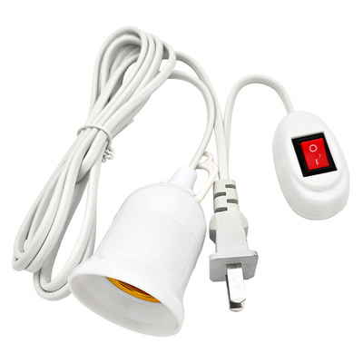 灯头带线插头一体E27螺口带线灯头插电线带开关灯泡连接线照明灯