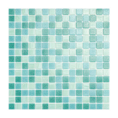 碧绿混拼玻璃马赛克瓷砖卫生间浴室厨房泳池户外水池防滑墙砖地砖