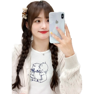 假发辫子马尾假发网红仿真发可扎鱼骨麻花辫双高马尾拳击辫子假发