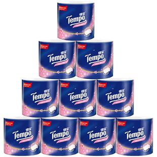 Tempo得宝卫生纸卷纸有芯樱花味4层160g10卷卫生纸家用厕所卷筒纸