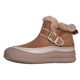 2025年秋冬新款加绒平底马丁靴短靴真皮高帮妈妈保暖棉鞋靴子女款