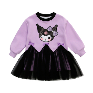 女童连衣裙春秋2025新款库洛米裙子儿童秋季洋气女宝宝公主裙秋装