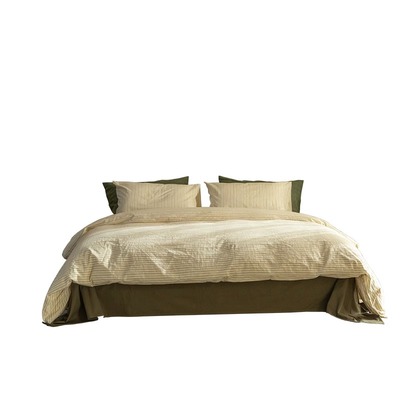 云淡四件套 Refresh芮夫 全棉A类提花条纹中古风高级感被套床单笠