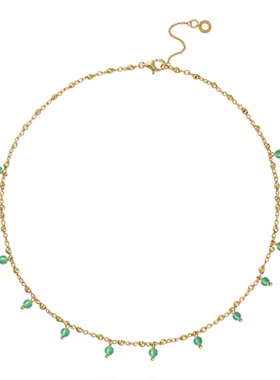 HERBE合璧 留光彩宝绿玛瑙款项链叠戴链毛衣链日常时尚百搭通勤女