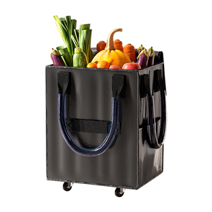轮滑式购物袋长手提折叠收纳袋拖轮行李户外出差旅行购物拉车袋子