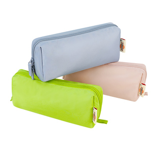 MOSK新款尼龙防水笔袋简约小众软呼网布夹层收纳笔袋多功能便携大容量日韩系高颜值ins风男女孩款文具盒