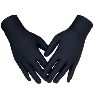 夏季薄款弹力贴合黑白手套珠宝金店员饰品直播导购专用可触屏手套