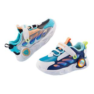 乔丹童鞋男童棉鞋2025冬季新款软底发光鞋加绒保暖宝宝冬鞋学步鞋