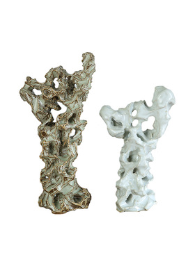 现代新中式风陶瓷书房仿太湖石