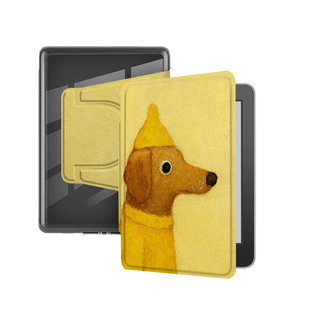 适用Kindle磁吸分离Paperwhite电纸书kpw1油画小狗2小熊3透明壳4/5第11/12代658青春版958电子书保护套卡通潮