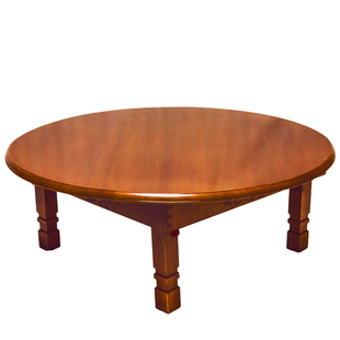 家用小饭桌圆形实木可折叠餐桌榻榻米桌飘窗炕桌矮桌木桌简约收纳