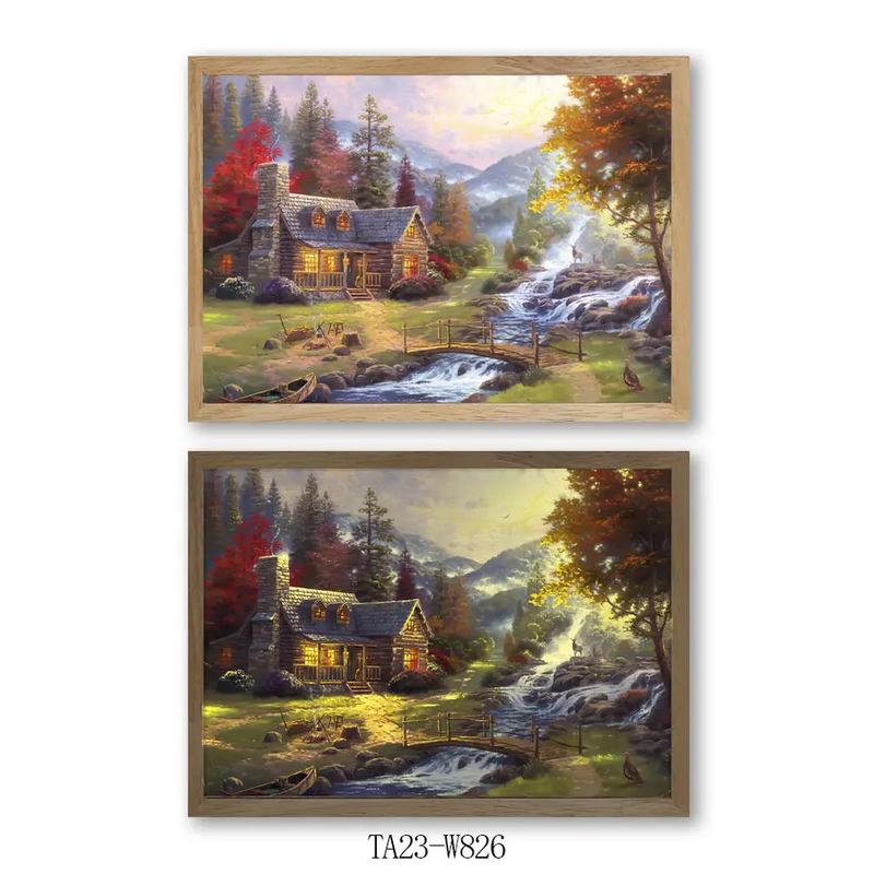 创意桌面摆台灯光画夜接口相框LED批发摆件USB装饰画定制发光灯