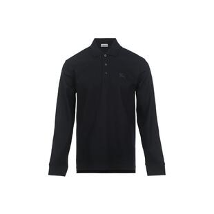 【自营】BURBERRY/博柏利马术骑士徽标刺绣纯色长袖POLO衫T恤男装