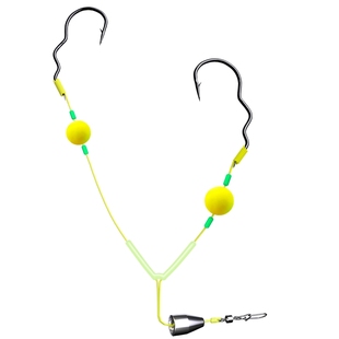 【双钩欧鲤钓】双钩反底钓组全套成品防缠绕短子线浮水珠珠钓钓鱼