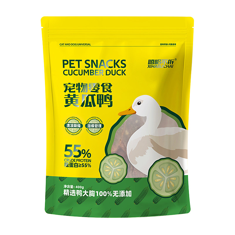 嘻哈不拆狗狗零食黄瓜鲜鸭肉干宠物泪痕大小型幼犬磨牙训练奖励