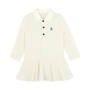 大耳象女童polo领连衣裙2026春季新款宝儿小标刺绣休闲长袖裙子