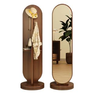 全身镜落地镜家用女生卧室可旋转移动试衣镜子带挂衣架一体穿衣镜