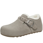 天美意厚底增高复古编织勃肯鞋女鞋子加绒毛毛鞋雪地靴2025冬新款