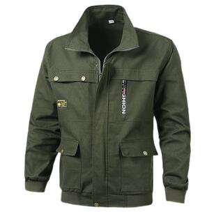 纯棉耐磨工作服单上衣防烫电焊工装汽修户外宽松多口袋男外套夹克