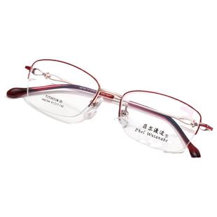 菲尔渡边超轻钛架半框近视眼镜架女士防蓝光淑女小框眼睛框60764
