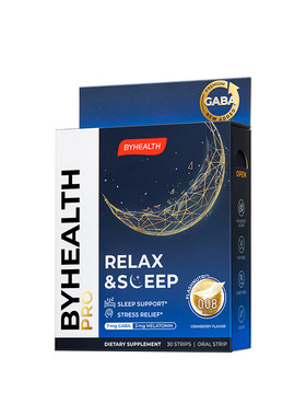 BYHEALTH褪黑素氨基丁酸GABA睡眠晚安片非软糖官方旗舰