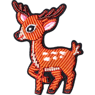 灵心造印度丝高级感轻奢气质胸针小鹿别针衣服装饰手工刺绣徽章潮