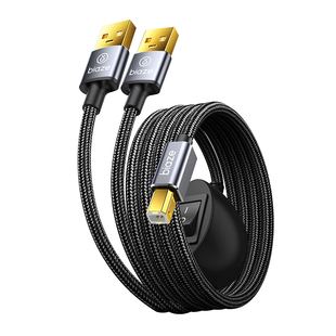 毕亚兹打印机共享器一分二键盘鼠标数据线连接两台电脑分接切换二进一出共用转换双usb分线器一拖二