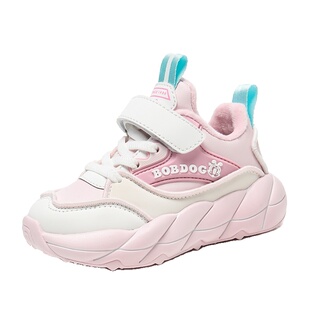 巴布豆女童二棉鞋加绒保暖2025秋冬新款轻便软底男童运动鞋子防水