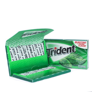 新装销售美国原装trident木糖醇无糖口香糖留兰香薄荷满8条包邮