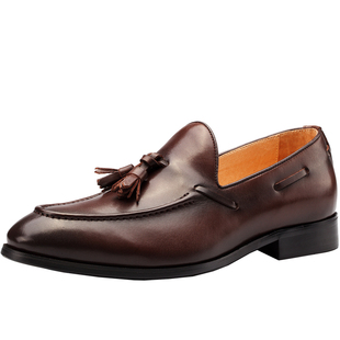 Loafer乐福鞋男鞋英伦真皮鞋流苏商务休闲韩版men套脚一脚蹬Shoes
