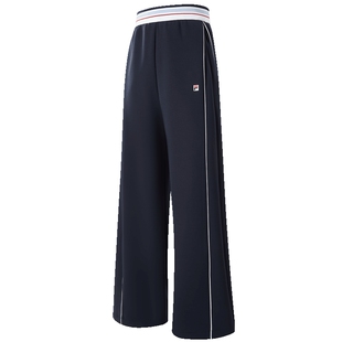 FILA斐乐儿童童装长裤2026年春季新款女童中大童户外运动阔腿裤子