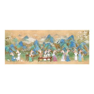 3D-JP成人塑料拼图全景1500片添添兔崽崽 千里江山青绿若梦H3328